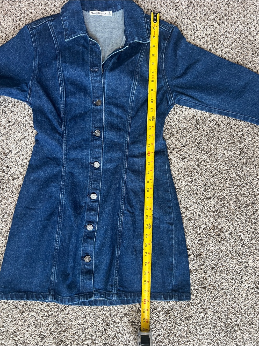 EUC Abercrombie and Fitch Chase Denim Mini Dress. Size Small - Picture 9 of 9